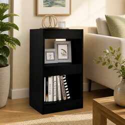 Elegant Black Book Cabinet and Room Divider 40x30x72cm