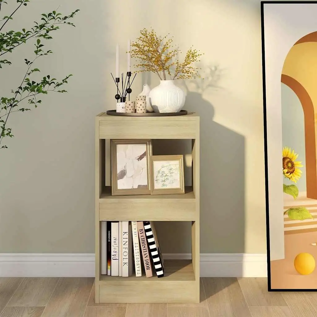 Book Cabinet Room Divider Sonoma Oak Brown 40x30x72cm Storage Shelving Unit