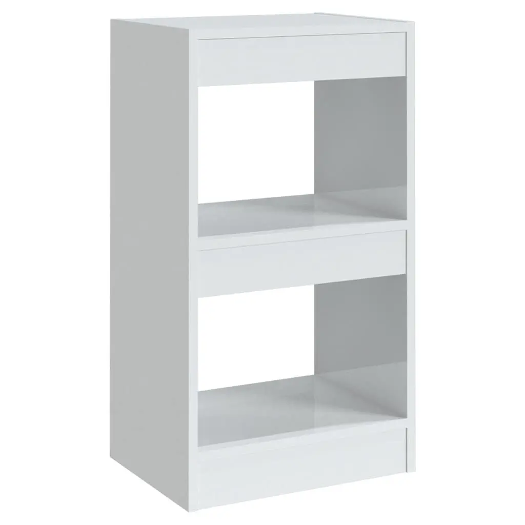 Storage Shelf High Gloss White Book Cabinet Room Divider 40x30x72cm