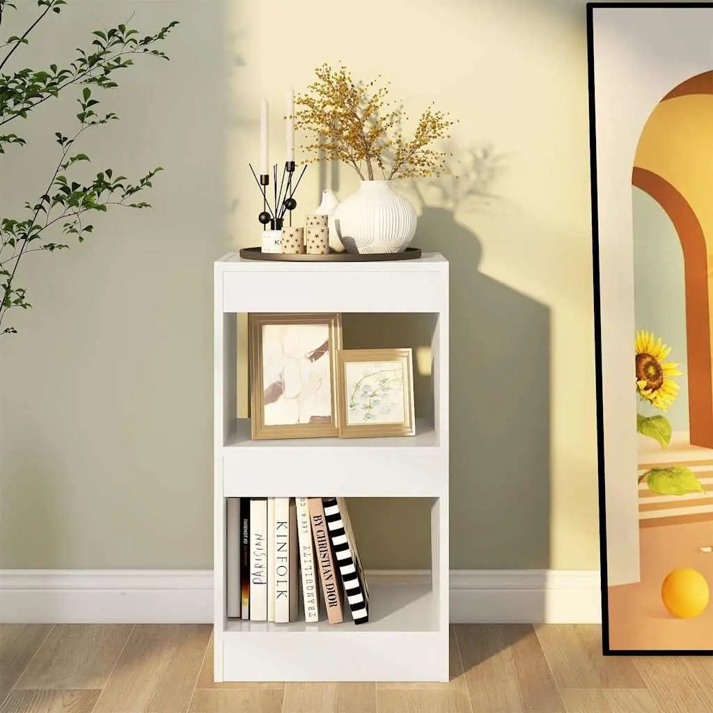 Storage Shelf High Gloss White Book Cabinet Room Divider 40x30x72cm