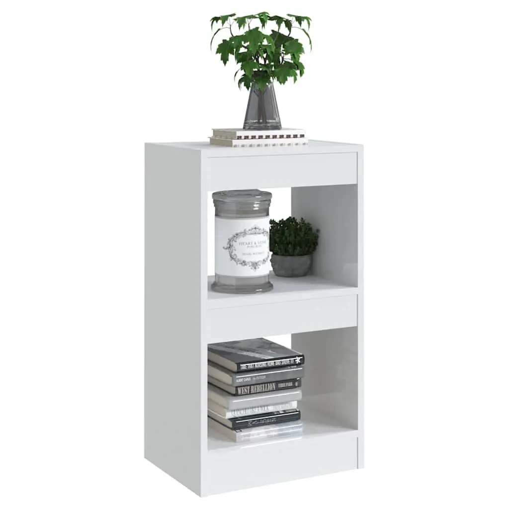 Storage Shelf High Gloss White Book Cabinet Room Divider 40x30x72cm