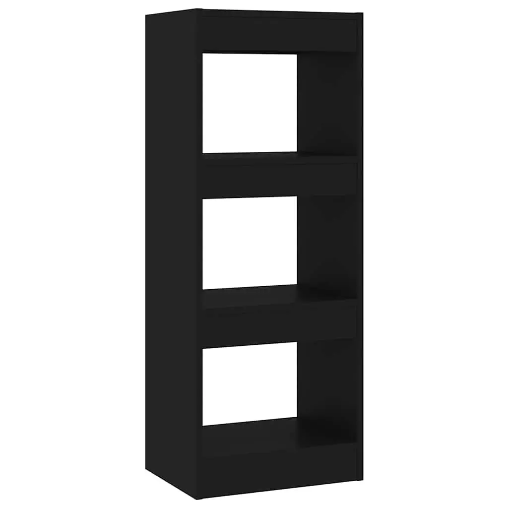 Black Book Cabinet Room Divider Bookshelf Storage Shelving Unit 40x30x103cm Engineered Wood
