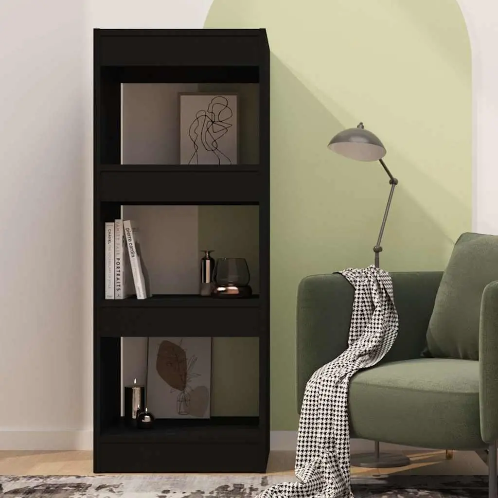 Black Book Cabinet Room Divider Bookshelf Storage Shelving Unit 40x30x103cm Engineered Wood
