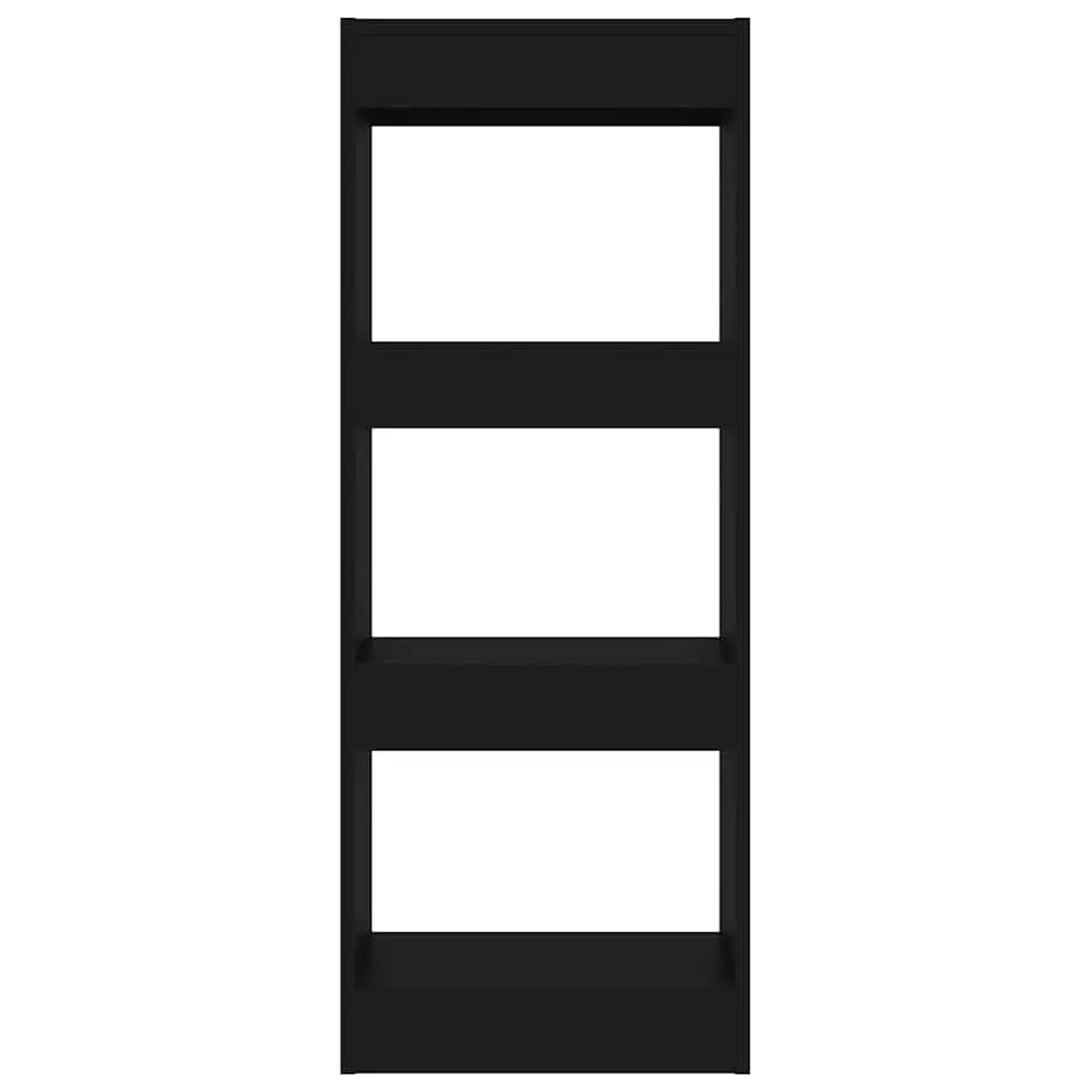 Black Book Cabinet Room Divider Bookshelf Storage Shelving Unit 40x30x103cm Engineered Wood