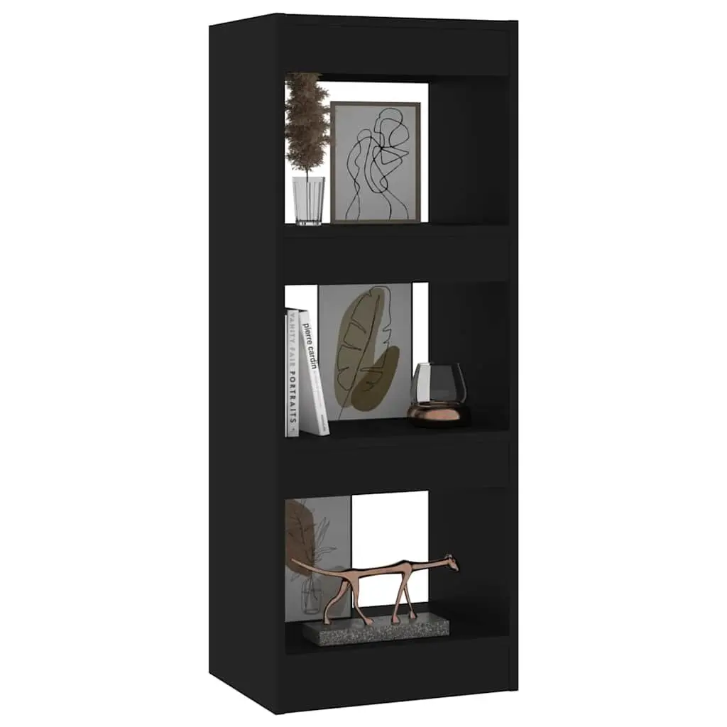 Black Book Cabinet Room Divider Bookshelf Storage Shelving Unit 40x30x103cm Engineered Wood
