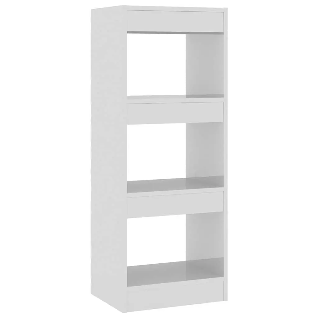 Book Cabinet Room Divider White High Gloss Shelving Unit Storage Bookcase