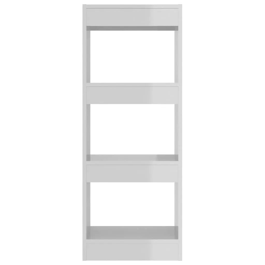 Book Cabinet Room Divider White High Gloss Shelving Unit Storage Bookcase