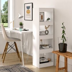 Charming White Book Cabinet with Room Divider Functionality
