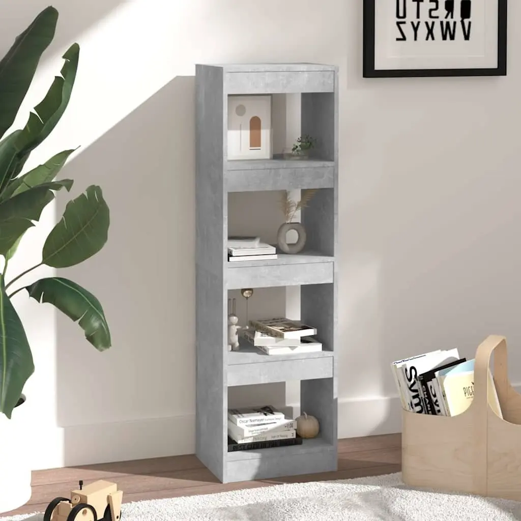 Book Cabinet Grey Shelving Unit Storage Bookcase Room Divider Standing Shelf