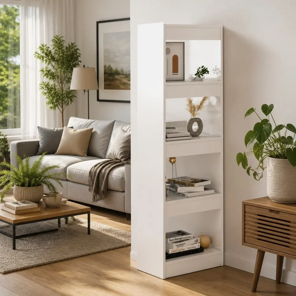 Book Cabinet Room Divider White Gloss Storage Bookshelf Display Organiser 40 x 30 x 135 cm