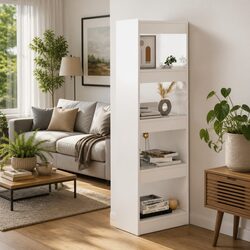 Stylish White Gloss Book Cabinet and Room Divider