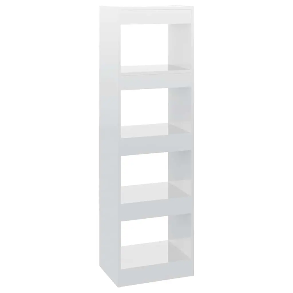 Book Cabinet Room Divider White Gloss Storage Bookshelf Display Organiser 40 x 30 x 135 cm