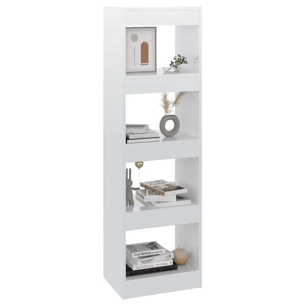 Book Cabinet Room Divider White Gloss Storage Bookshelf Display Organiser 40 x 30 x 135 cm