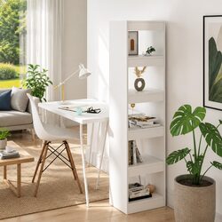Stylish White Book Cabinet Room Divider for Storage