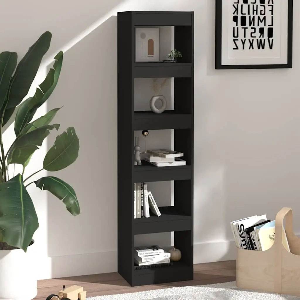Black Book Cabinet Room Divider for Living Spaces