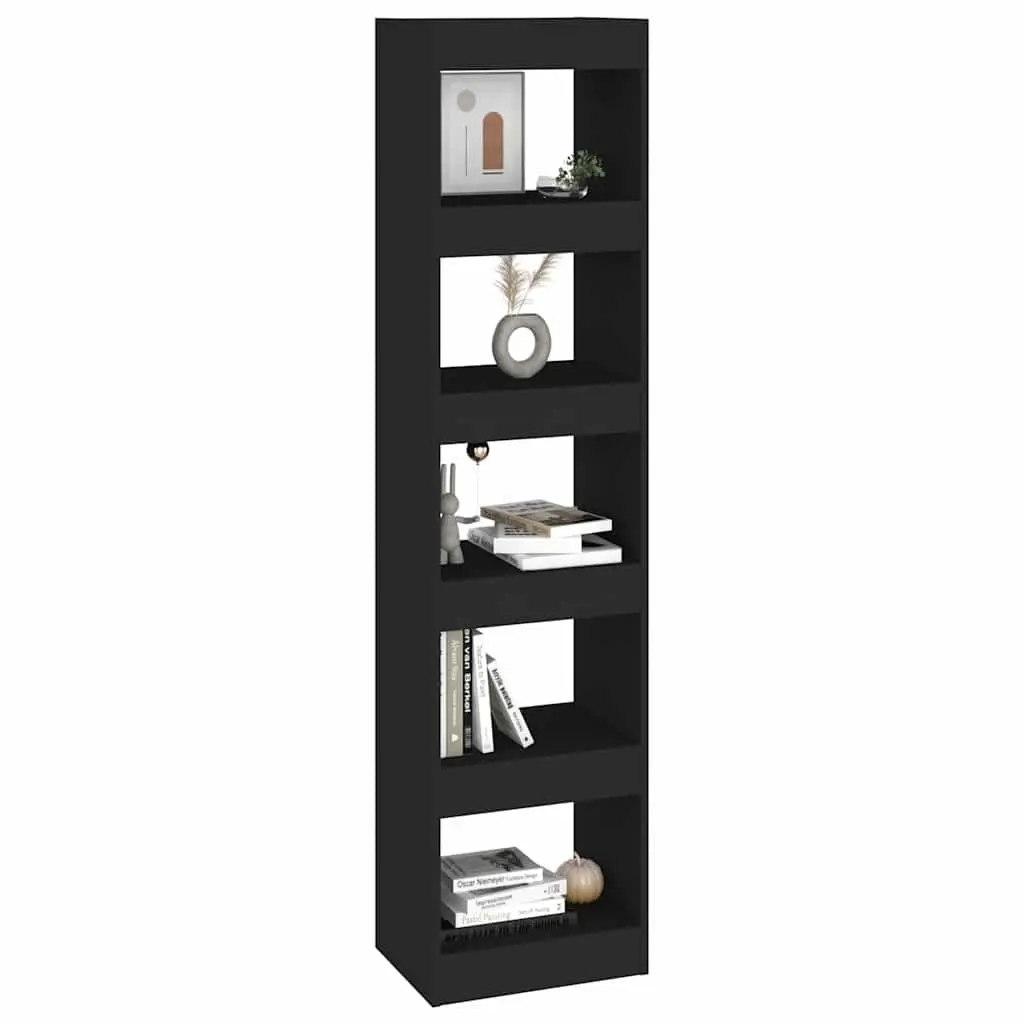 Black Book Cabinet Room Divider for Living Spaces
