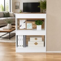 Elegant White Book Cabinet for Storage and Division