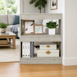 Grey Book Cabinet and Room Divider for Cozy Spaces