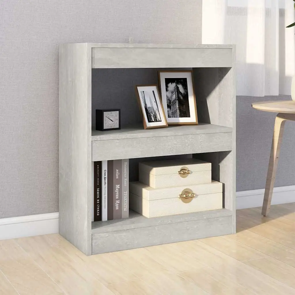 Bookcase Grey Storage Cabinet Room Divider Organiser 60W x 30D x 72H cm