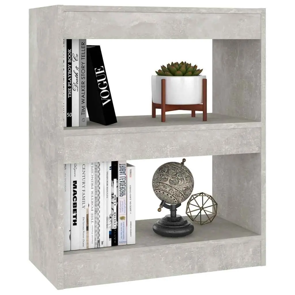 Bookcase Grey Storage Cabinet Room Divider Organiser 60W x 30D x 72H cm