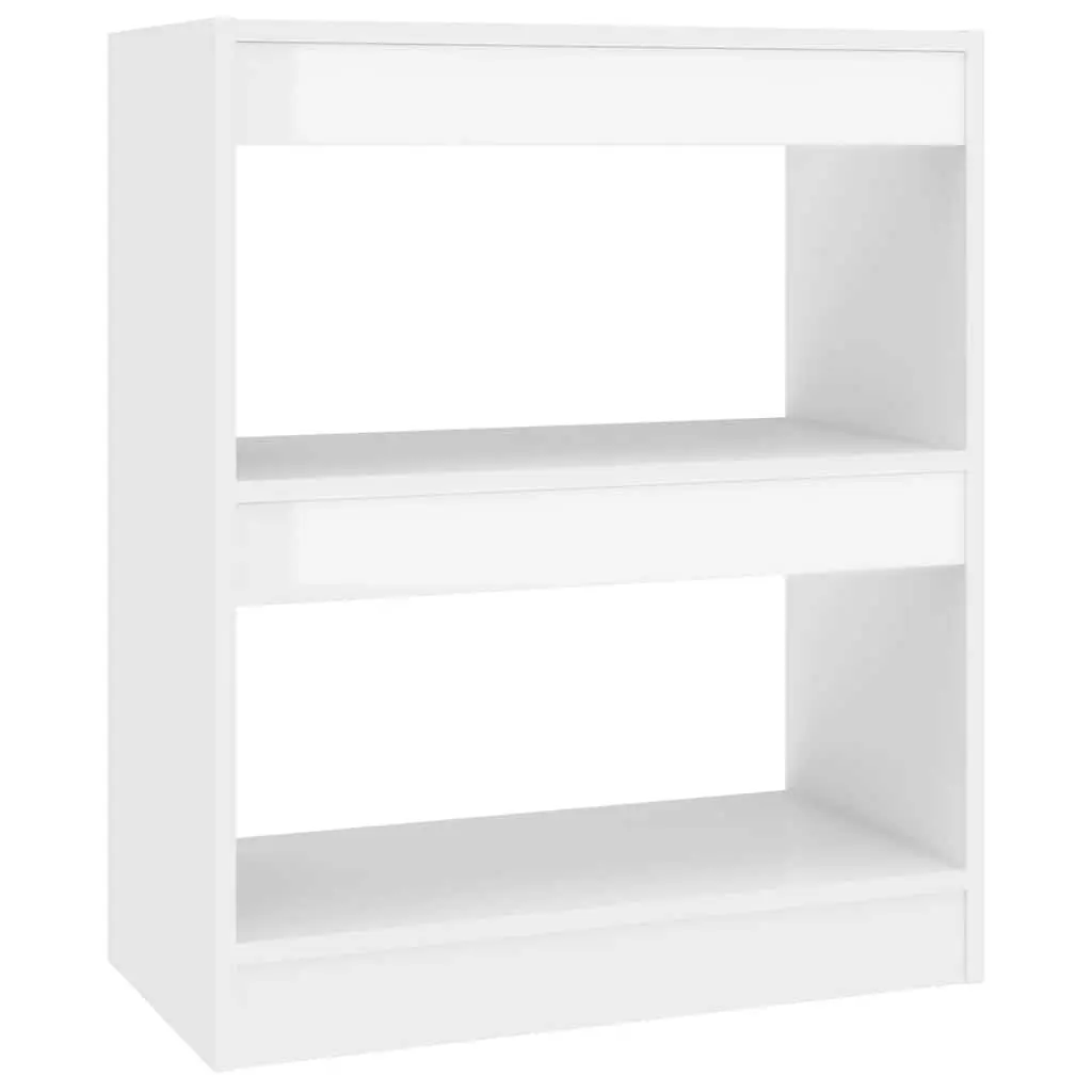 White High Gloss Bookcase Room Divider Storage Organizer 60cm Shelf