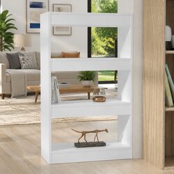 White Wooden Book Cabinet Room Divider for Living Spaces