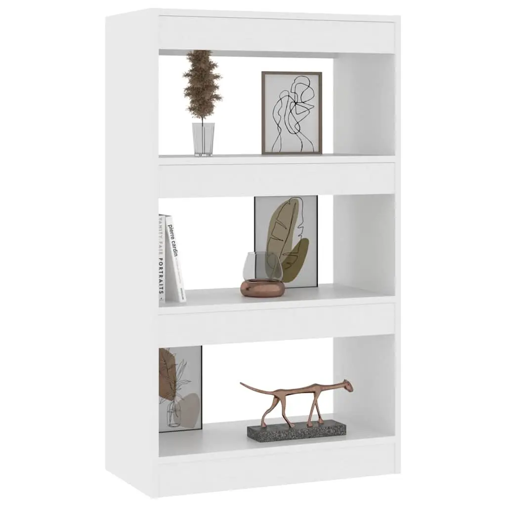 White Wooden Book Cabinet Room Divider for Living Spaces