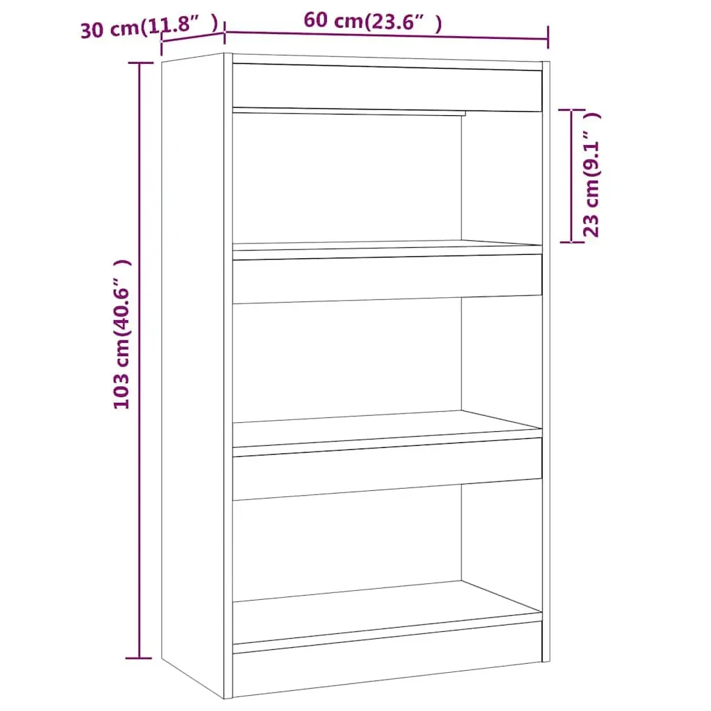 White Wooden Book Cabinet Room Divider for Living Spaces