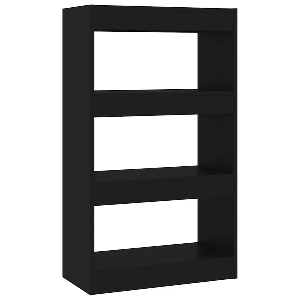 Wooden Book Cabinet Black Room Divider Storage Shelf 60W x 30D x 103H cm