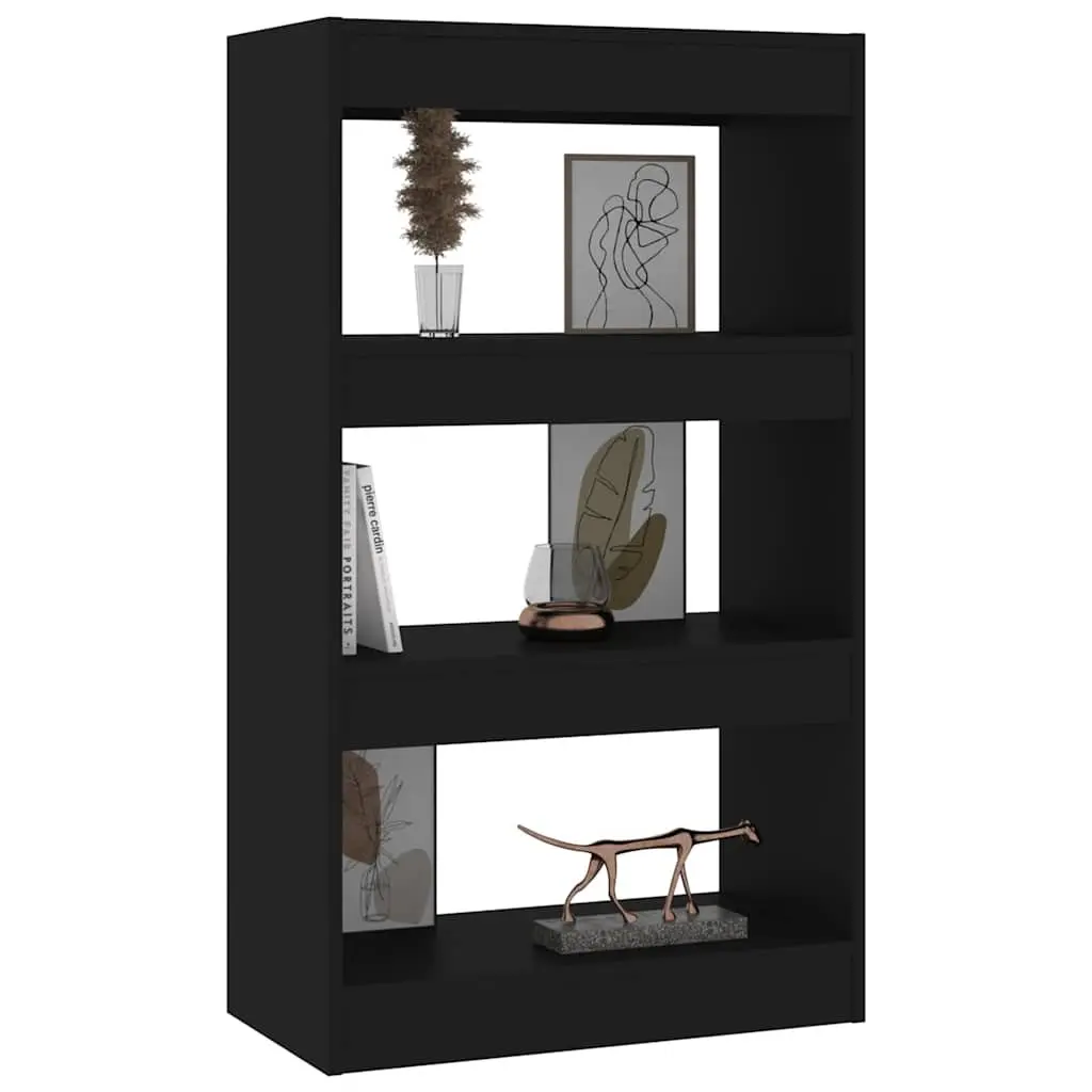 Wooden Book Cabinet Black Room Divider Storage Shelf 60W x 30D x 103H cm