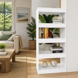 Charming White Book Cabinet Room Divider 60x30x135 cm