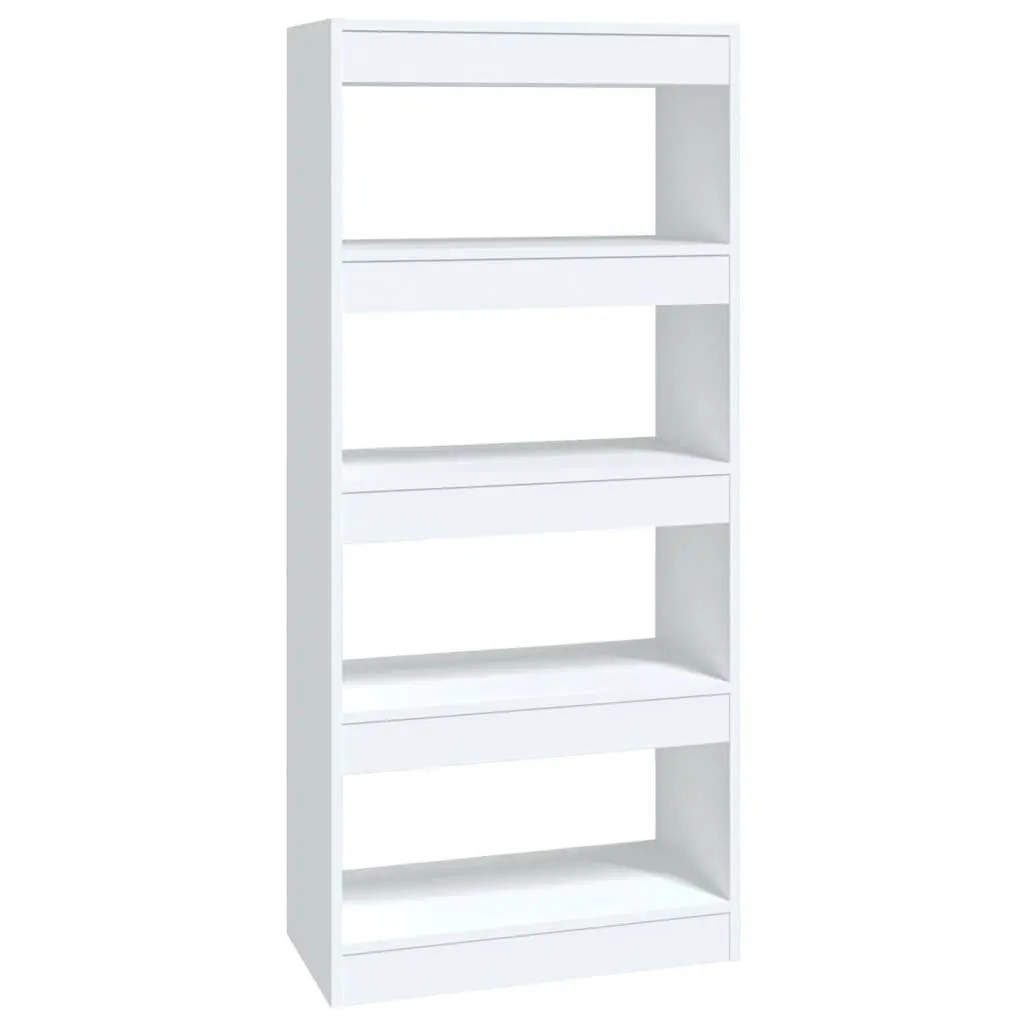 Engineered Wood Bookcase Room Divider White 60x30x135cm Storage