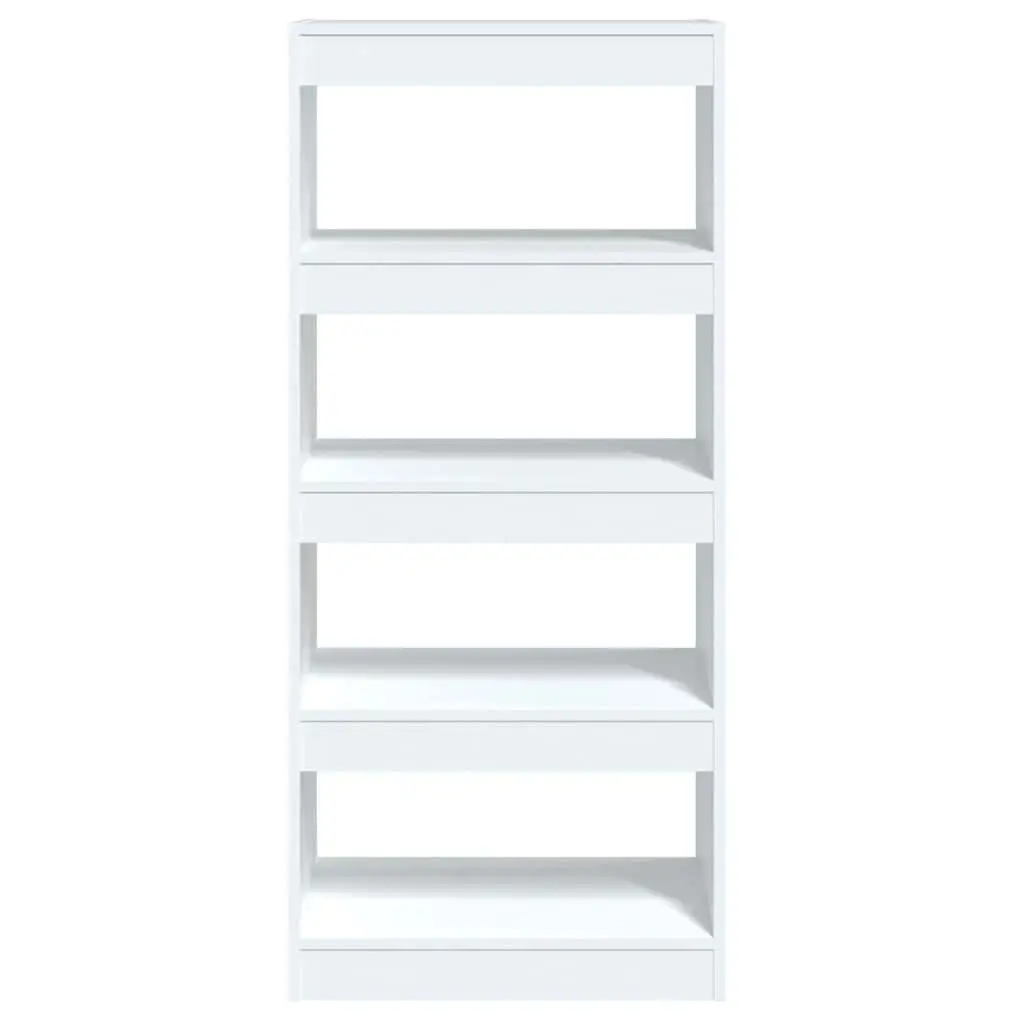 Engineered Wood Bookcase Room Divider White 60x30x135cm Storage