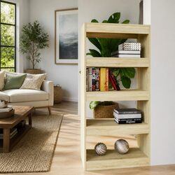 Warm Brown Wooden Book Cabinet Room Divider