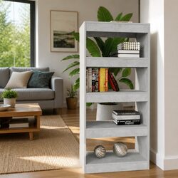 Grey Engineered Wood Book Cabinet for Stylish Storage