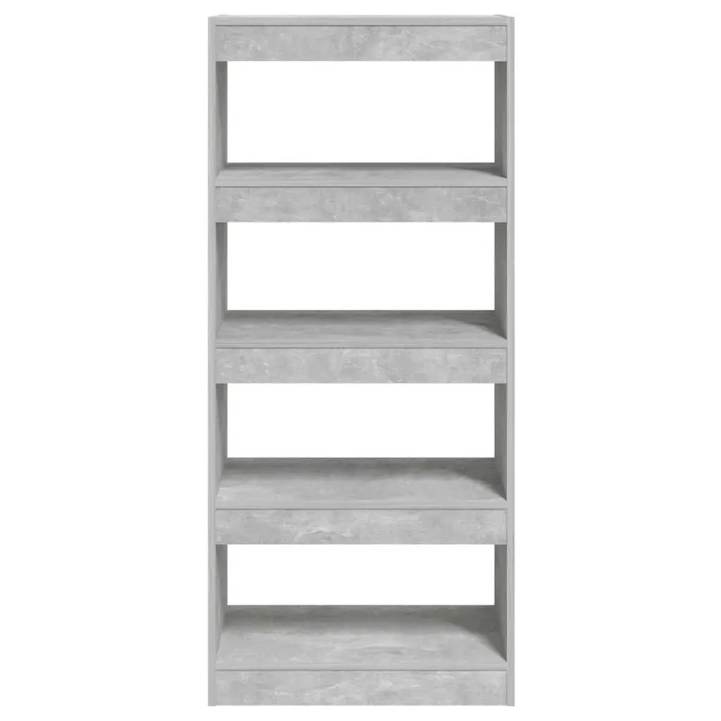 Engineered Wood Bookcase Room Divider Grey Shelving Unit Storage Display 60W x 30D x 135H cm