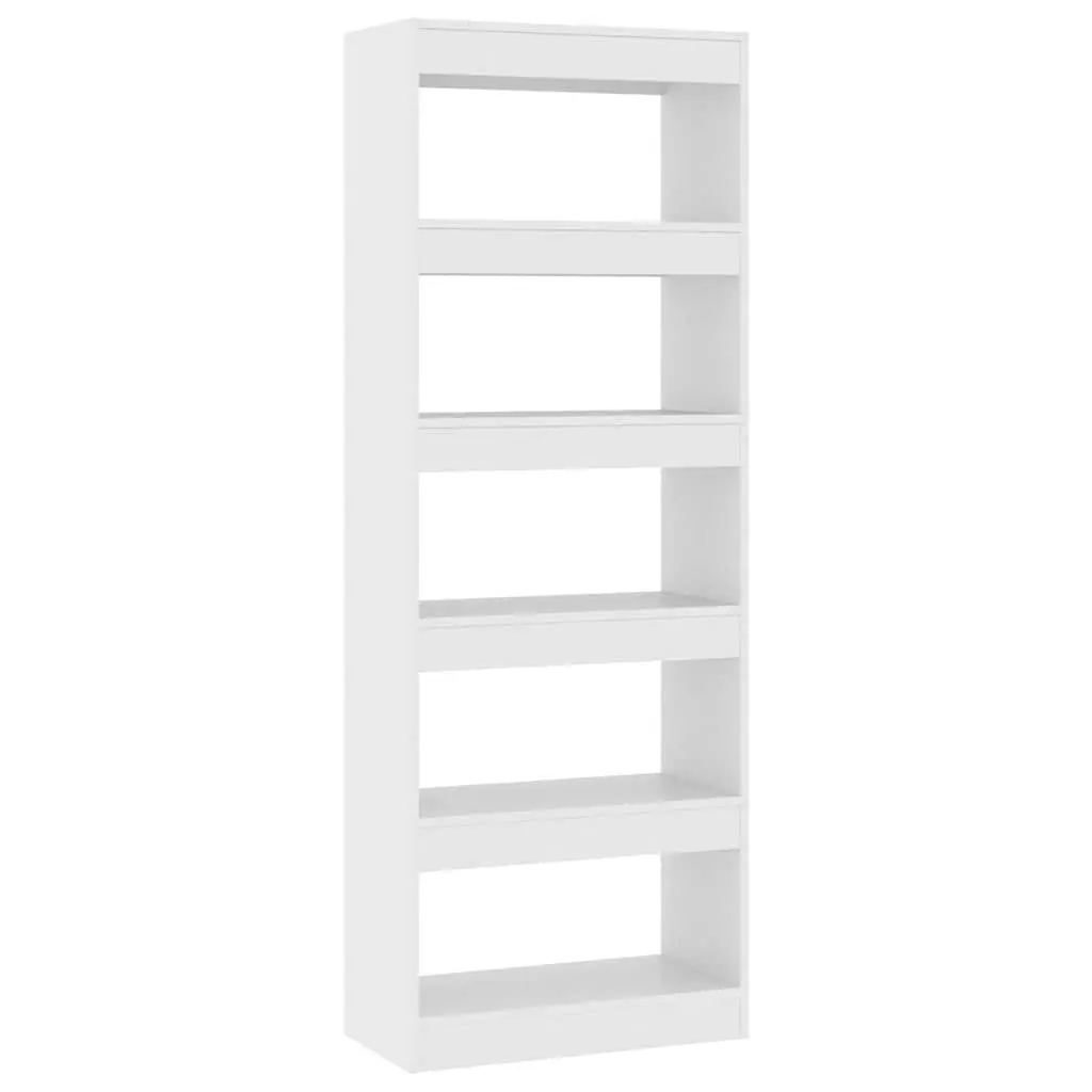 White Engineered Wood Book Cabinet Room Divider 60x30x166 cm