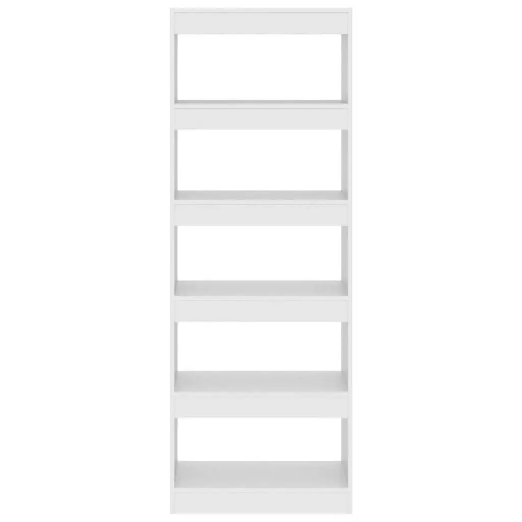 White Engineered Wood Book Cabinet Room Divider 60x30x166 cm