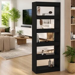 Elegant Black Book Cabinet Room Divider 60x30x166 cm