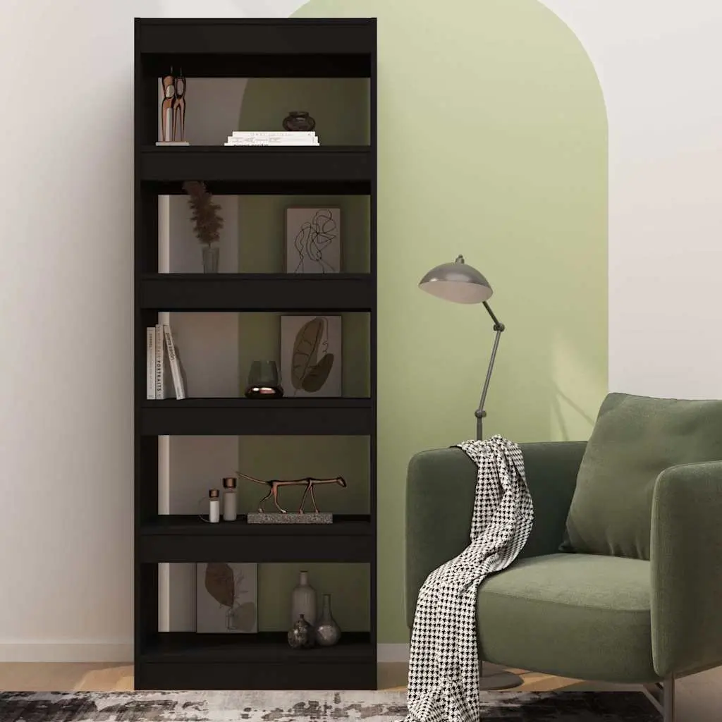 Black Book Cabinet Room Divider 60x30x166 cm