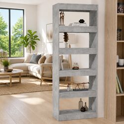 Grey Book Cabinet Room Divider 60x30x166cm