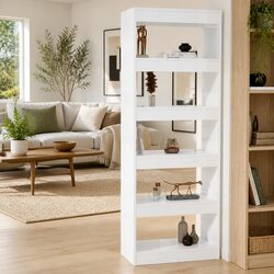 High Gloss White Book Cabinet Room Divider 60x30x166cm