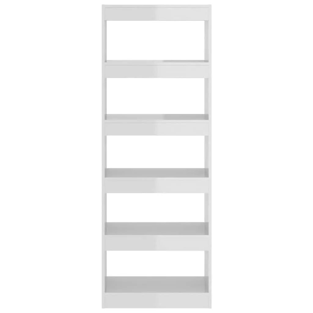 High Gloss White Book Cabinet Room Divider 60x30x166cm