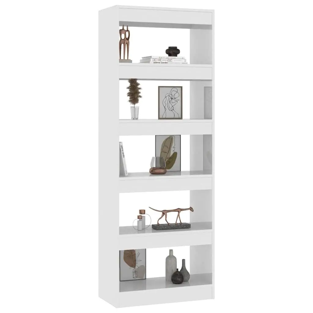 High Gloss White Book Cabinet Room Divider 60x30x166cm
