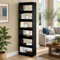 Elegant Black Wooden Book Cabinet Room Divider
