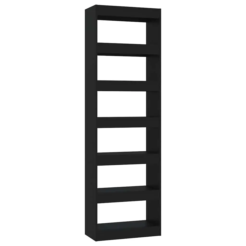 Wooden Book Cabinet Room Divider Shelving Unit Black 60W x 30D x 198H cm