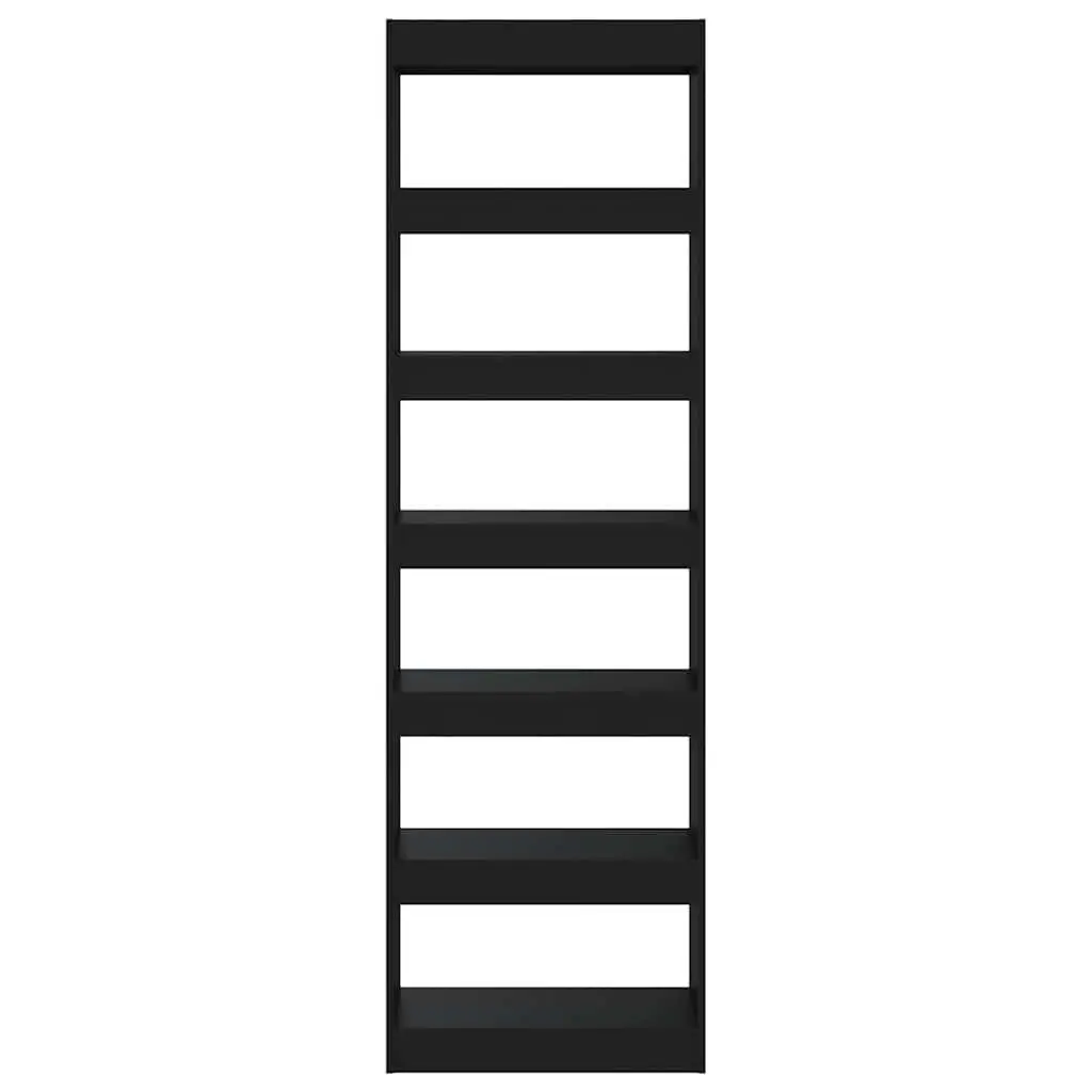Wooden Book Cabinet Room Divider Shelving Unit Black 60W x 30D x 198H cm