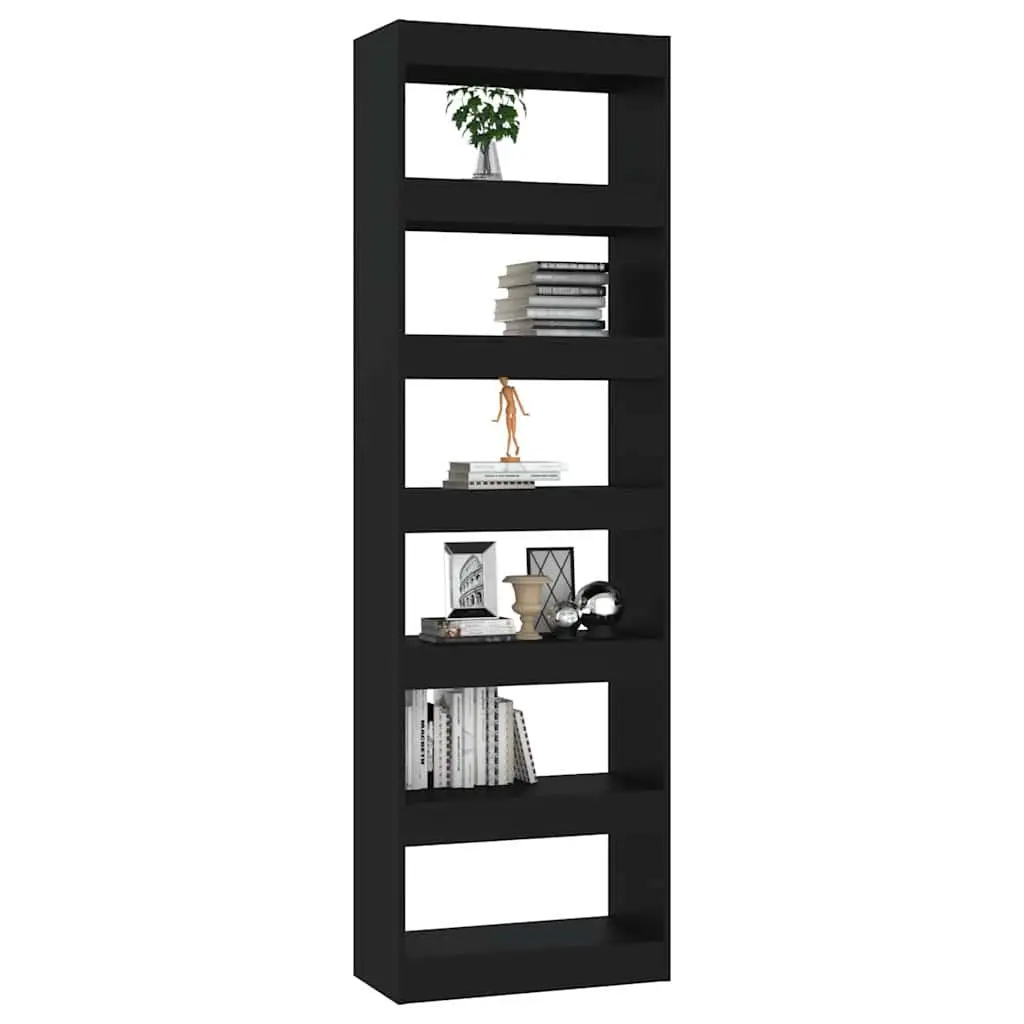Wooden Book Cabinet Room Divider Shelving Unit Black 60W x 30D x 198H cm