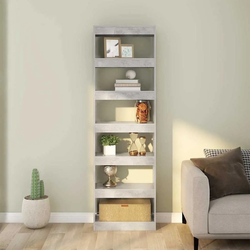 Grey Book Cabinet Room Divider Shelving Unit 60x30x198cm