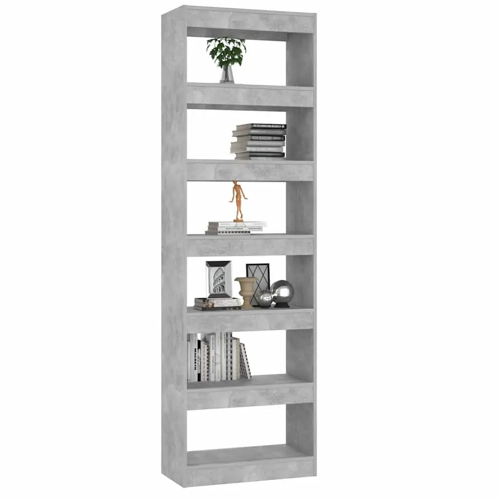 Grey Book Cabinet Room Divider Shelving Unit 60x30x198cm